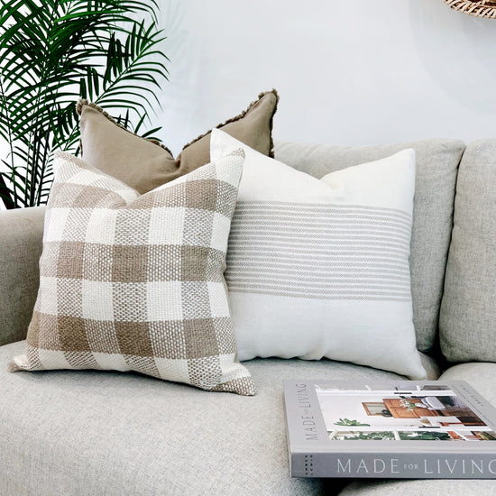 Sofia Checkered Linen Pillow