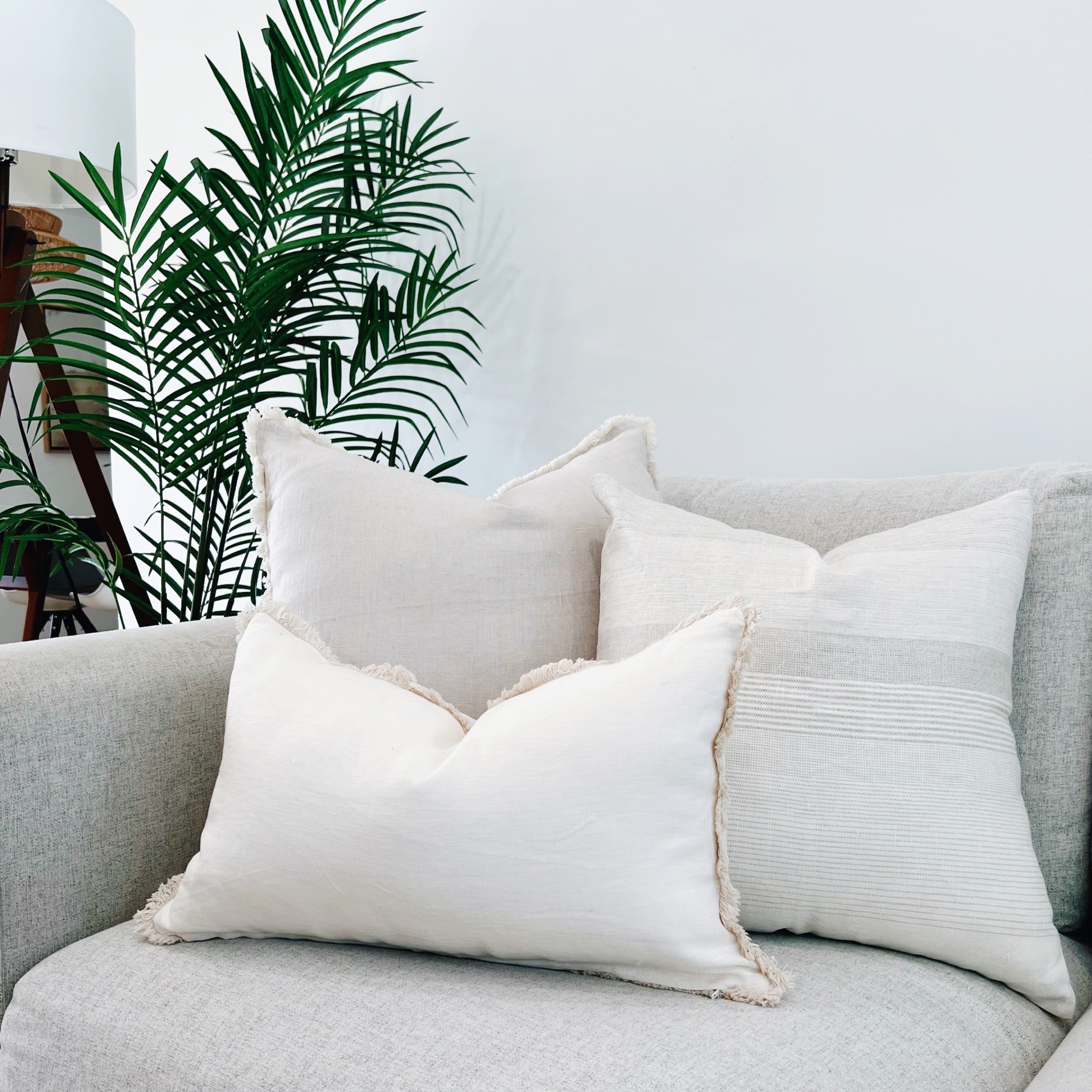 Set of Neutral Linen Pillow Combo