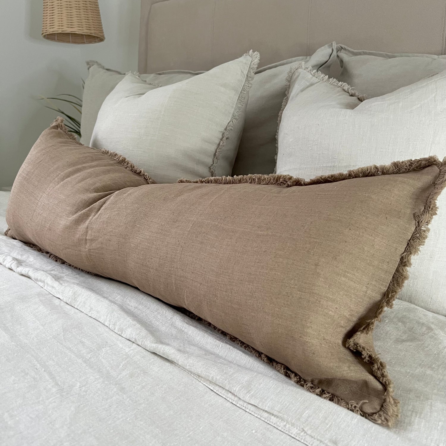 Linen Khaki Long Lumbar – theHOMEmind