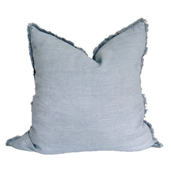 Aqua Blue Linen Pillow
